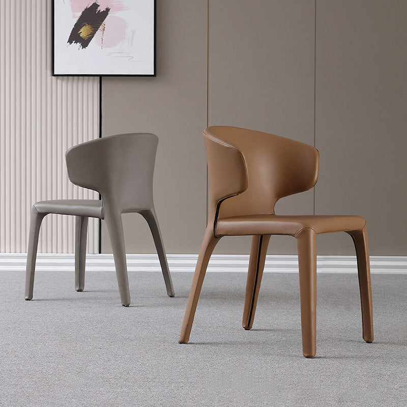 Designer Style Home Wingback Chair Leather Matte Finish Dining Chair
