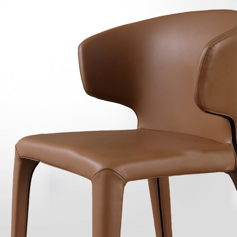 Designer Style Home Wingback Chair Leather Matte Finish Dining Chair
