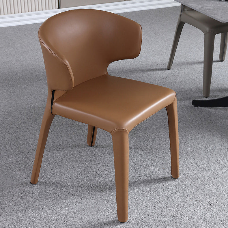 Designer Style Home Wingback Chair Leather Matte Finish Dining Chair