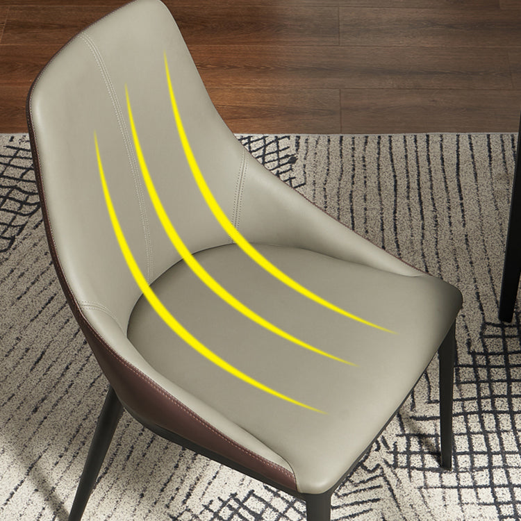 Solid Back Chair Industrial Style Leather Dining Side Chairs