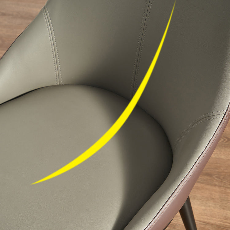 Solid Back Chair Industrial Style Leather Dining Side Chairs