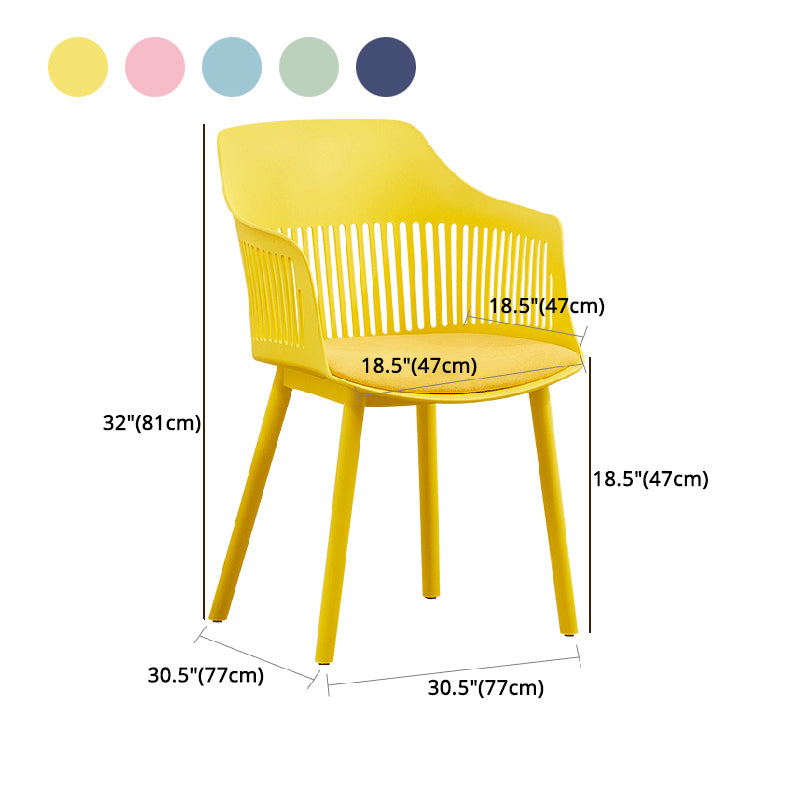 Plastic Chair Scandinavian Style Dining Kitchen Room Arm Chair