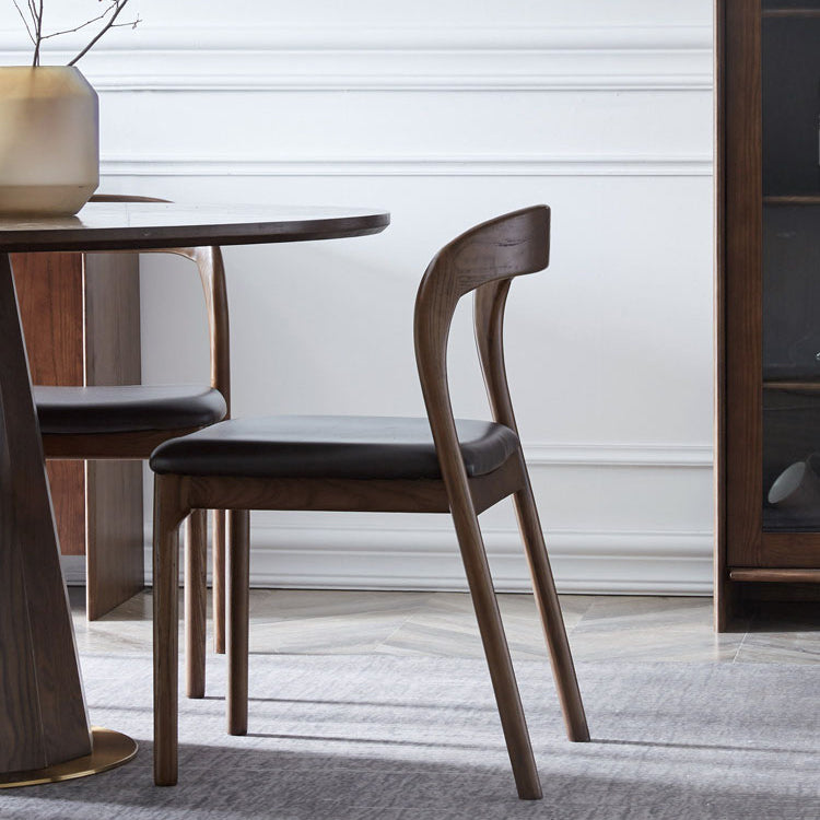 Modern Style Chair Dining Armless Chairs with Wooden Legs for Kitchen