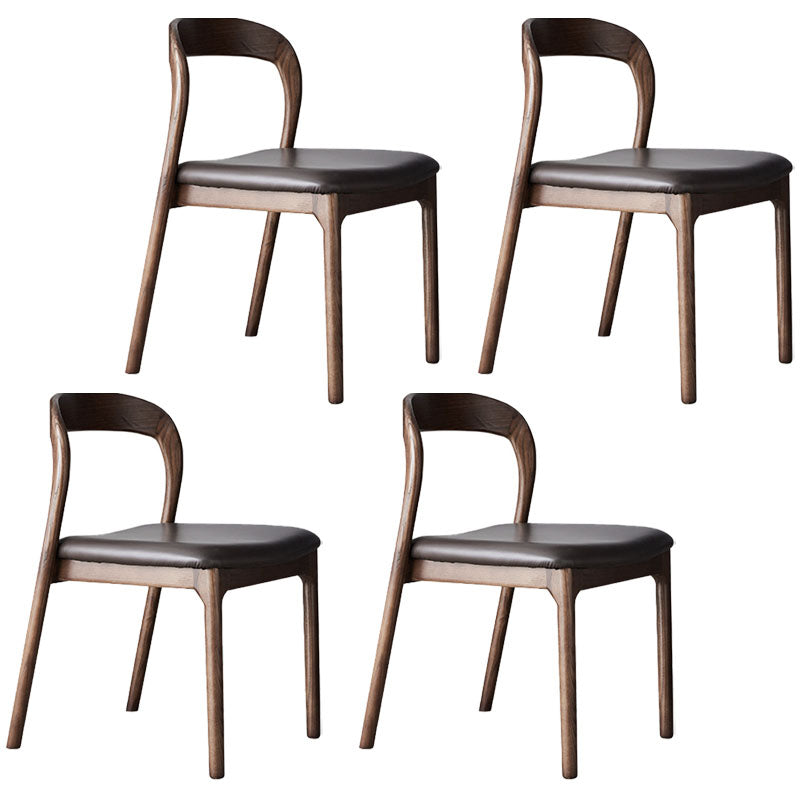 Modern Style Chair Dining Armless Chairs with Wooden Legs for Kitchen