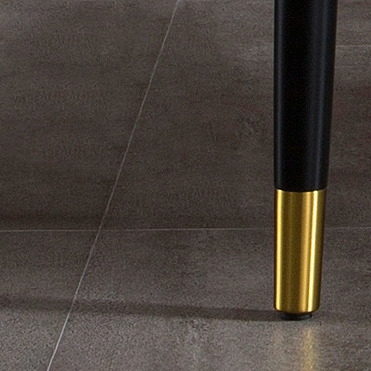 Solid Back Chair Scandinavian Style Arm Leather Dining Side Chairs