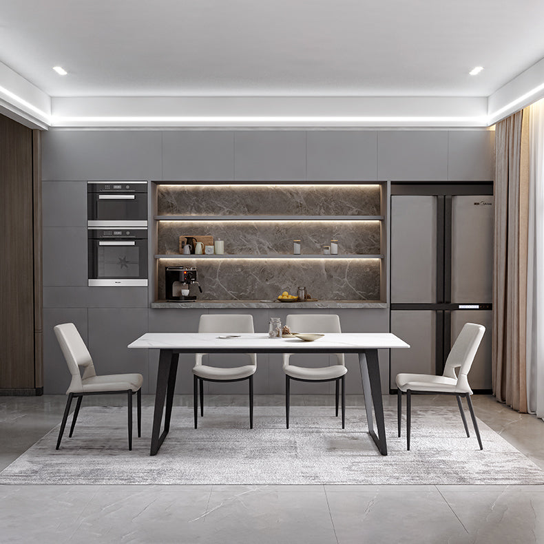 Open Back Side Chair Industrial Style Faux Leather Side Chair