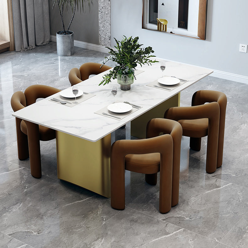 Designer Style Velvet Meeting Room Arm Chair Open Matte Finish Dining Chair