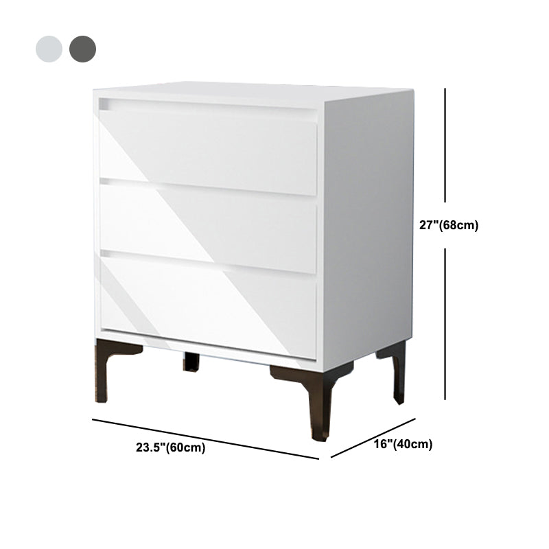 Modern 23.62" L Accent Chest with Drawers and Black Bracket Legs