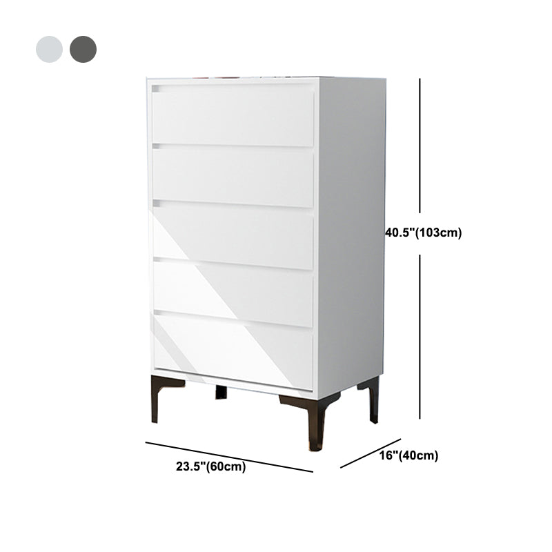 Modern 23.62" L Accent Chest with Drawers and Black Bracket Legs