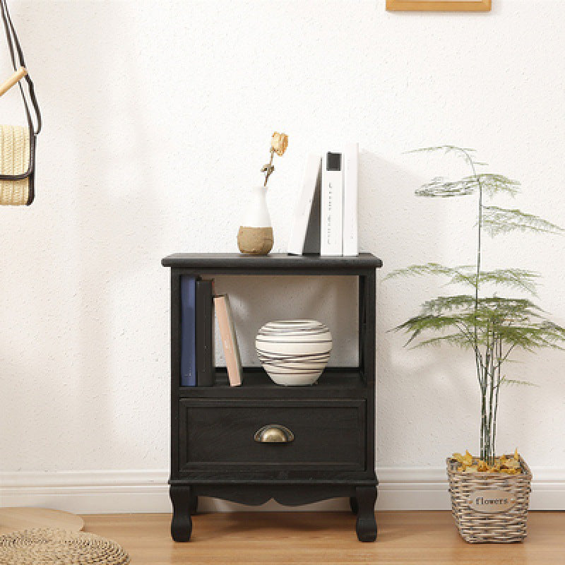 Modern Wood Accent Chest with Drawers and Shelf 11.81" Wide Chest