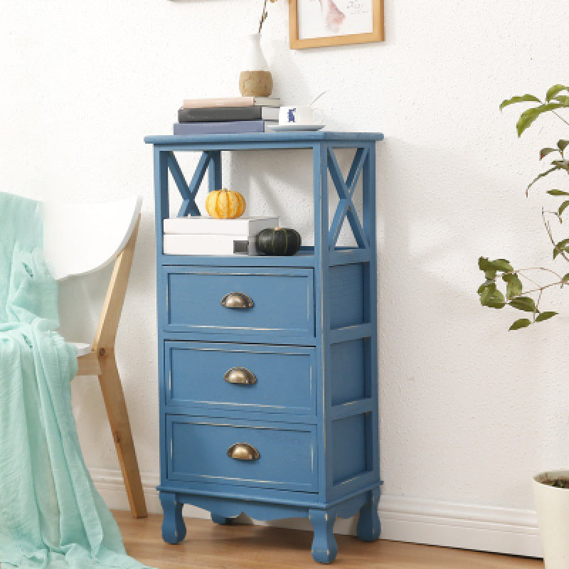 Modern Wood Accent Chest with Drawers and Shelf 11.81" Wide Chest