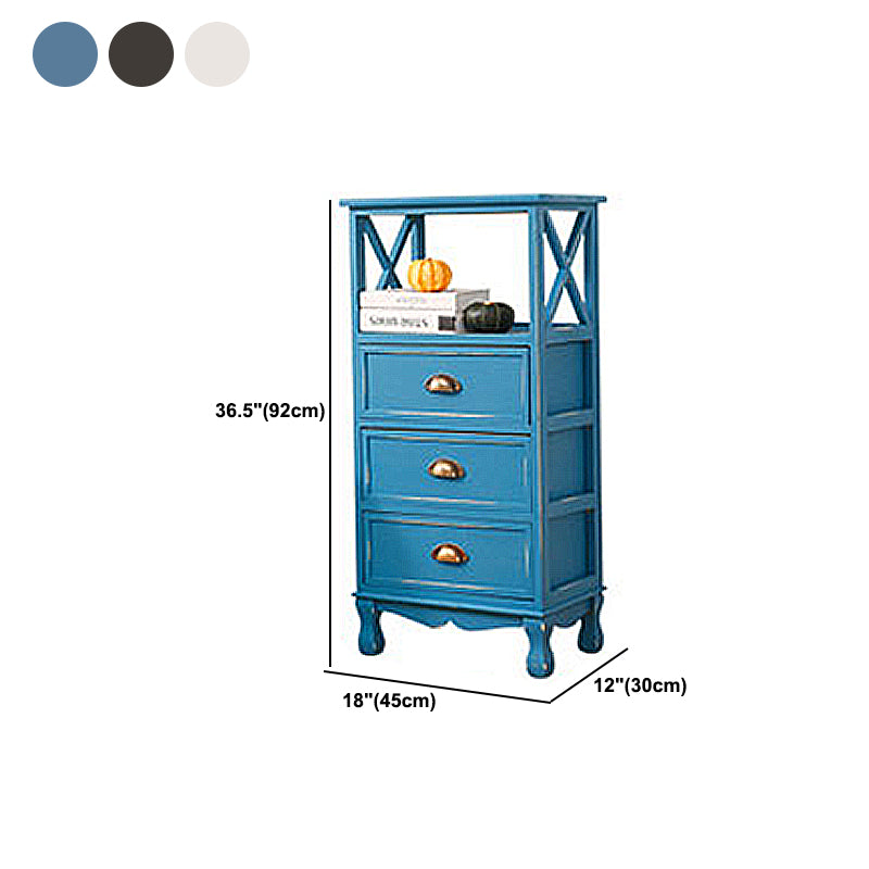 Modern Wood Accent Chest with Drawers and Shelf 11.81" Wide Chest