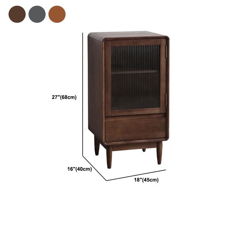 15.75" W Glass 1 - Door and 1 - Drawer Accent Chest, Dover Wood Chest