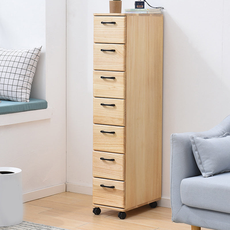 16.53" Wide Accent Chest with Drawers Solid Wood Chest with Wheels