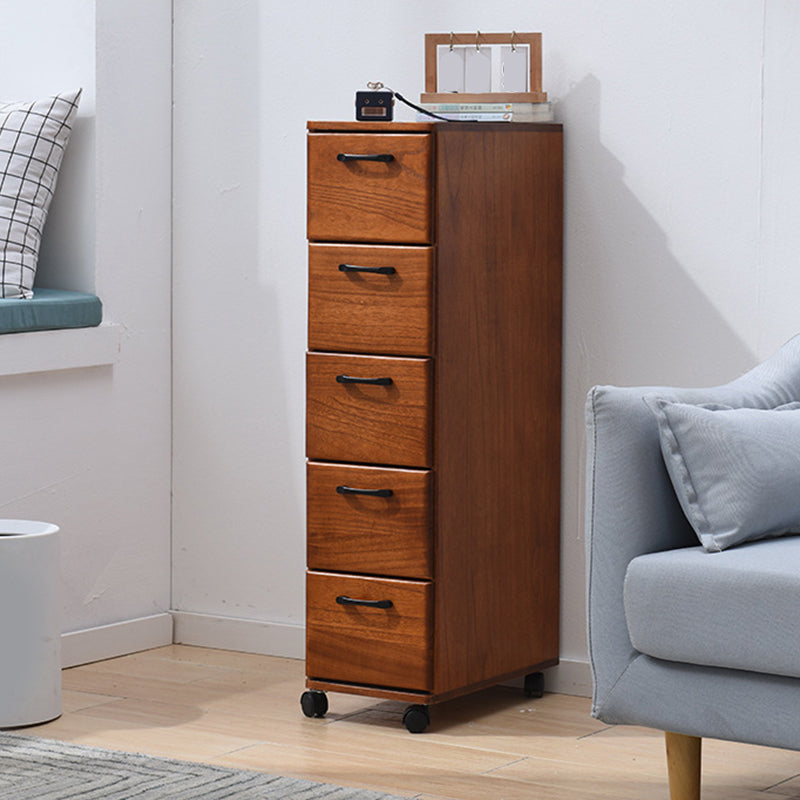 16.53" Wide Accent Chest with Drawers Solid Wood Chest with Wheels