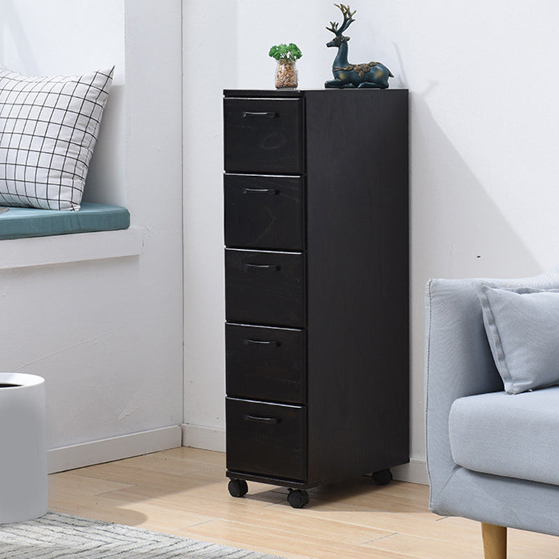 16.53" Wide Accent Chest with Drawers Solid Wood Chest with Wheels