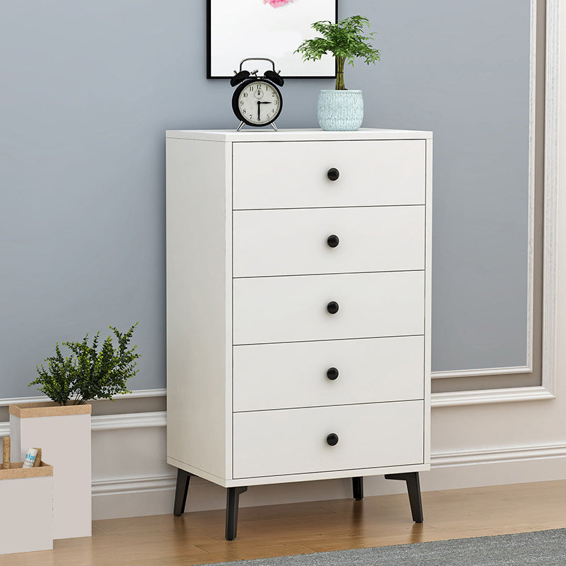 Modern Accent Chest with Soft Close Drawers White Accent Cabinet