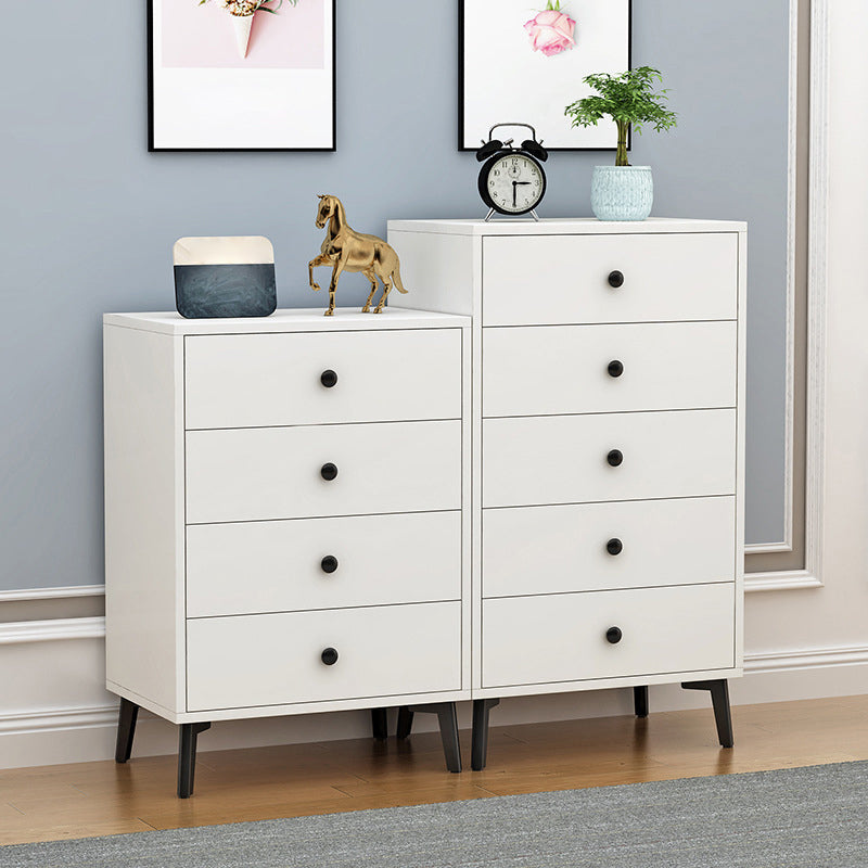 Modern Accent Chest with Soft Close Drawers White Accent Cabinet