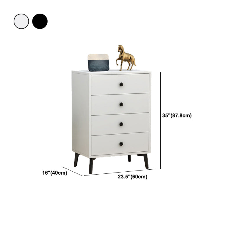 Modern Accent Chest with Soft Close Drawers White Accent Cabinet