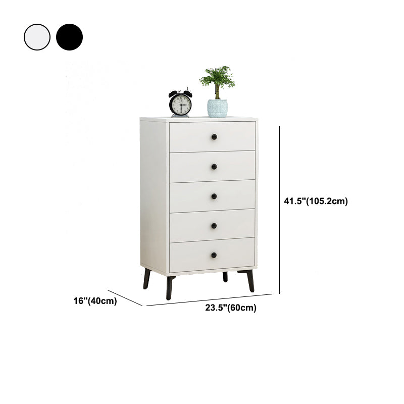 Modern Accent Chest with Soft Close Drawers White Accent Cabinet