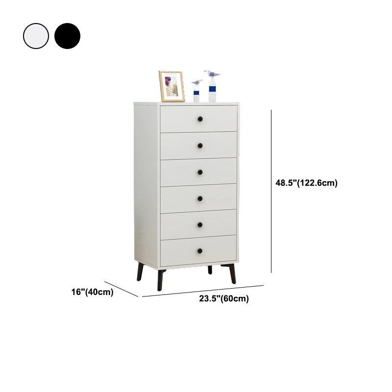 Modern Accent Chest with Soft Close Drawers White Accent Cabinet