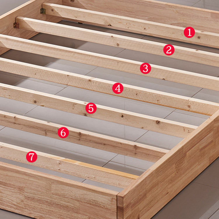 Natural Wood Platform Bed Frame Nordic 7.87-In High Wire-Grid Bed Frame