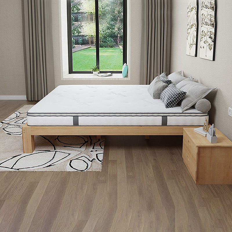 Scandinavian Wood Panel Bed Natural Standard Bed, 39"/53"/59"/71" Bed Frame