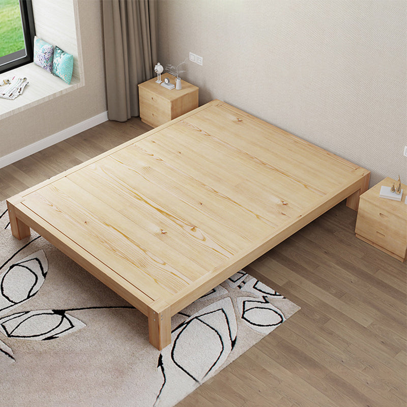 Solid Wood Standard Bed without Headboard and  Footboard Bed
