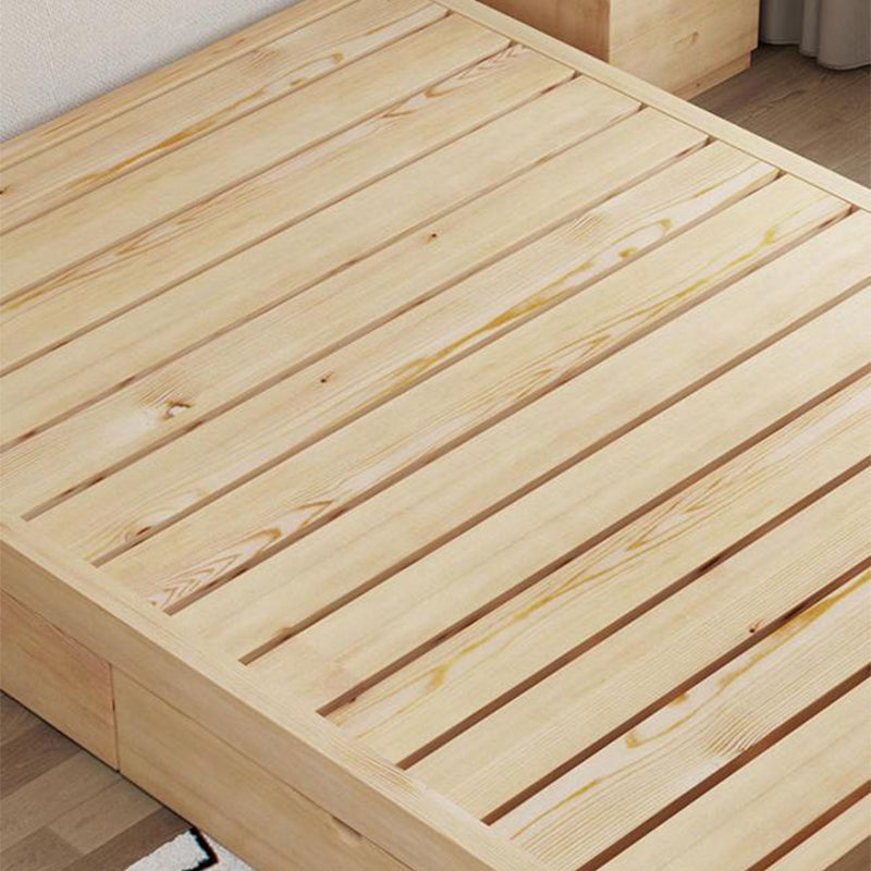 Solid Wood Standard Bed without Headboard and  Footboard Bed
