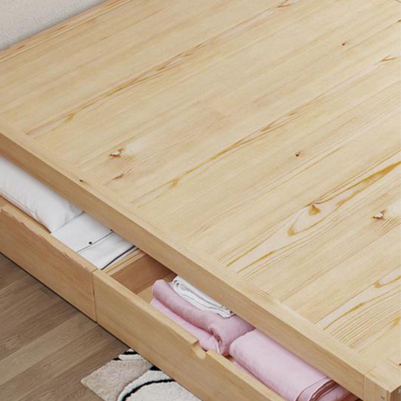 Solid Wood Standard Bed without Headboard and  Footboard Bed