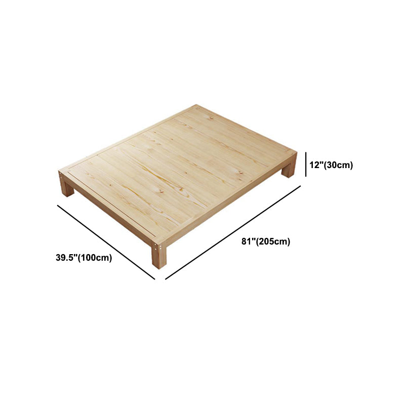 Solid Wood Standard Bed without Headboard and  Footboard Bed