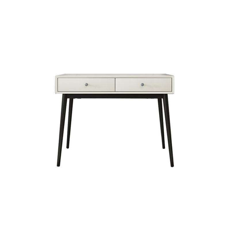 Contemporary White Vanity Table 29.53" H Vanity Set with Stool and Mirror