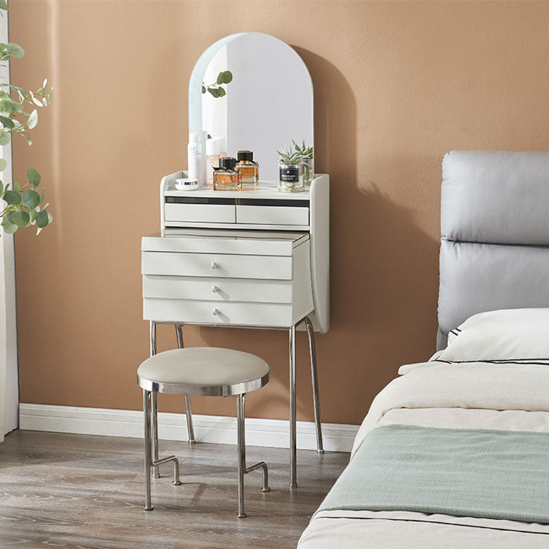 Contemporary Vanity Dressing Table Glass Top Vanity Makeup Table Set
