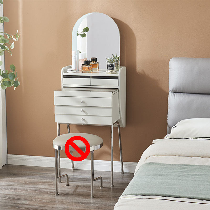 Contemporary Vanity Dressing Table Glass Top Vanity Makeup Table Set