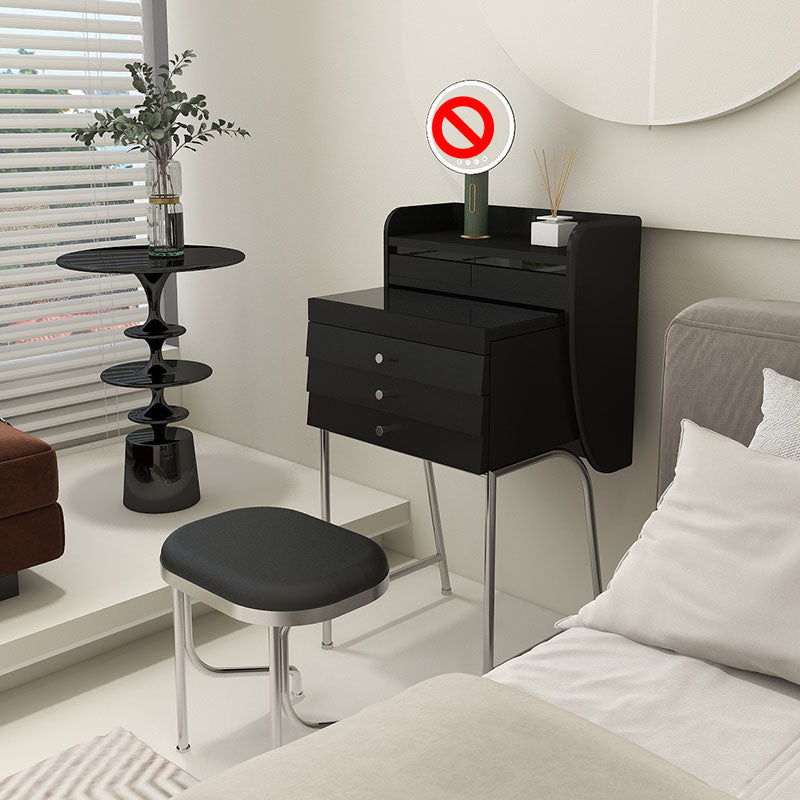 Contemporary Vanity Dressing Table Glass Top Vanity Makeup Table Set