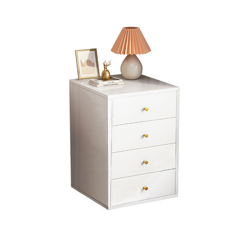 Contemporary Chest Vertical White Wooden Lingerie Chest with Drawer