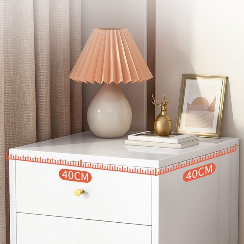 Contemporary Chest Vertical White Wooden Lingerie Chest with Drawer