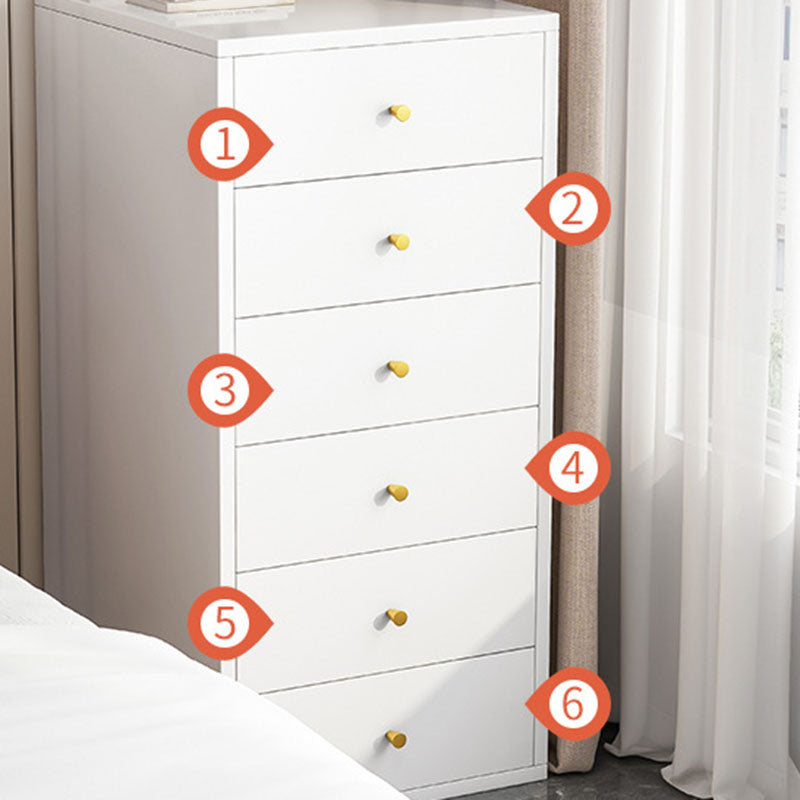 Contemporary Chest Vertical White Wooden Lingerie Chest with Drawer