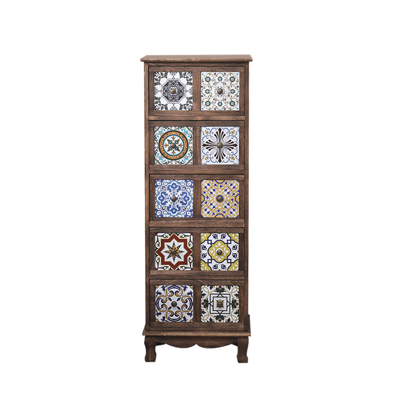 12" W Lingerie Chest Vertical Wood Storage Chest with Drawers for Bedroom