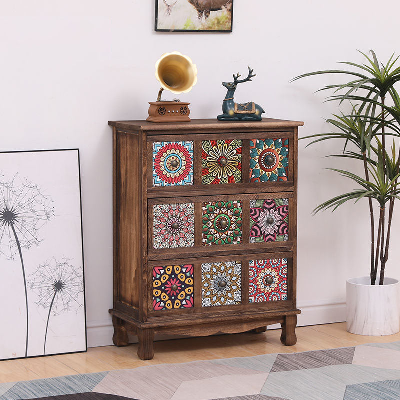 12" W Storage Chest Dresser Vertical Wood Storage Chest with Drawers for Bedroom