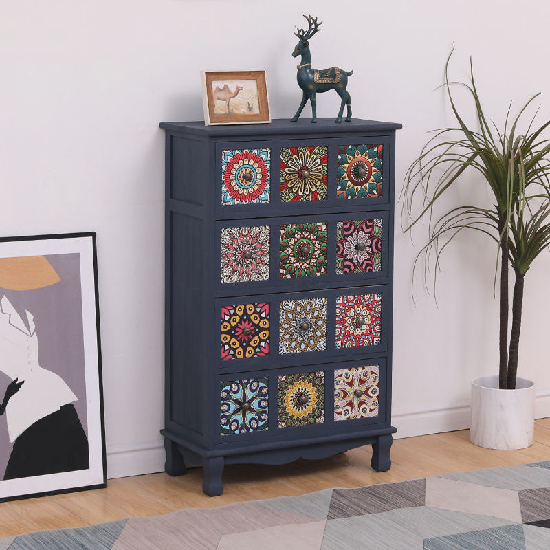 12" W Storage Chest Dresser Vertical Wood Storage Chest with Drawers for Bedroom