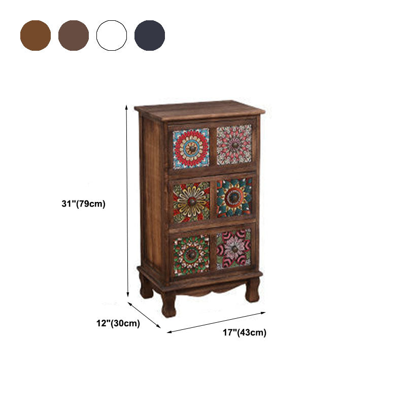12" W Storage Chest Dresser Vertical Wood Storage Chest with Drawers for Bedroom