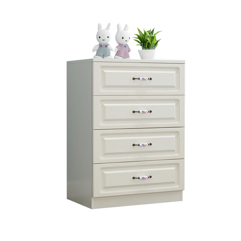 Modern White Accent Chest with Drawers 14.96" Wide Side Cabinet with Door
