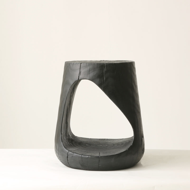 Contemporary Style Side End Table Wooden Pedestal Sofa Side Accent Table in Black