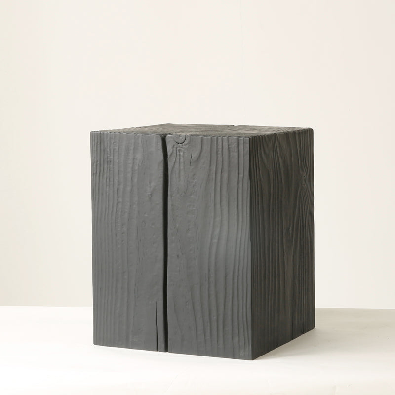 Contemporary Style Side End Table Wooden Pedestal Sofa Side Accent Table in Black