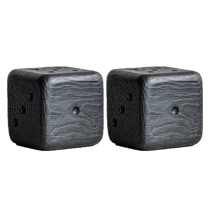 Contemporary Style Side End Table Wooden Pedestal Sofa Side Accent Table in Black