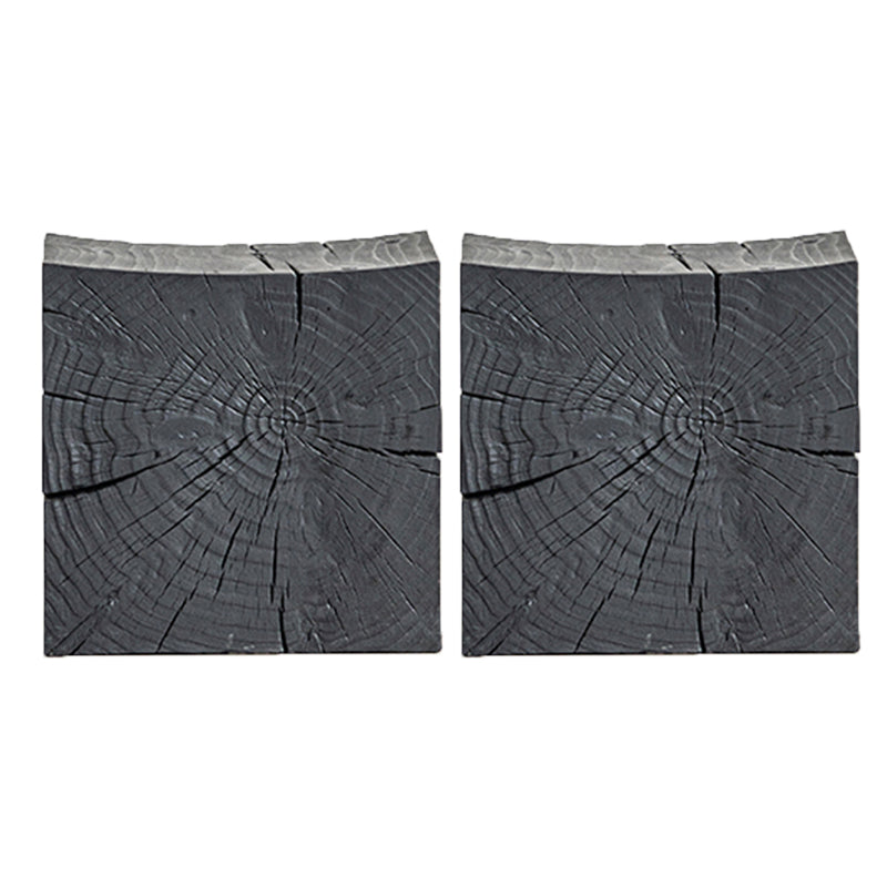 Contemporary Style Side End Table Wooden Pedestal Sofa Side Accent Table in Black