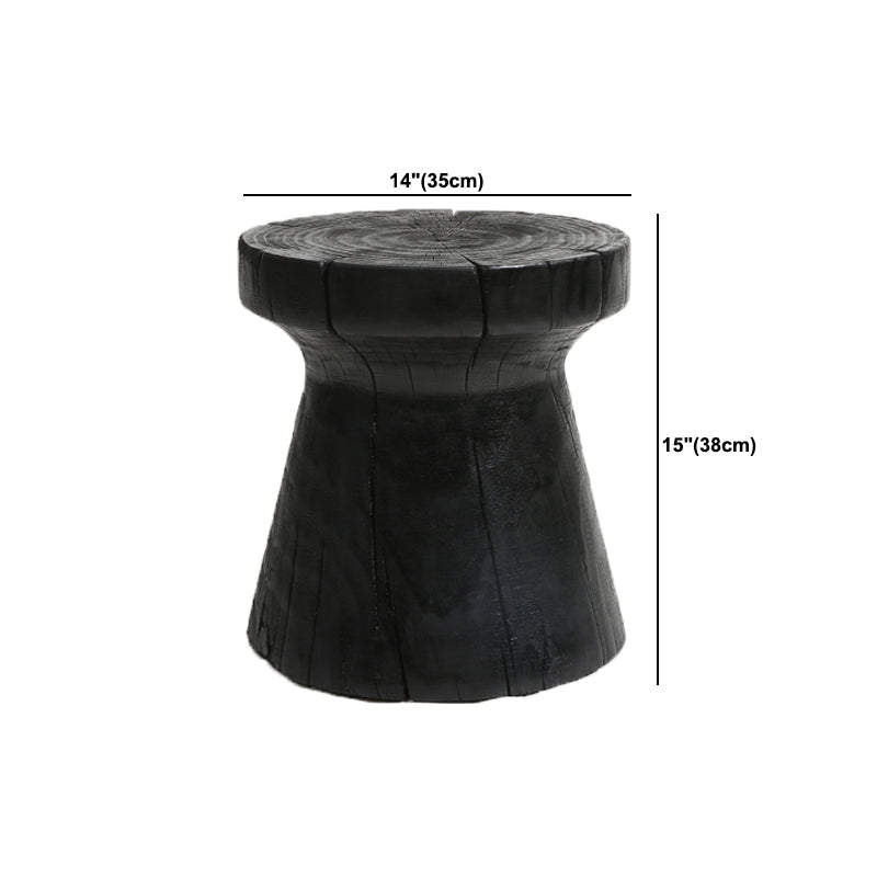 Contemporary Style Side End Table Wooden Pedestal Sofa Side Accent Table in Black