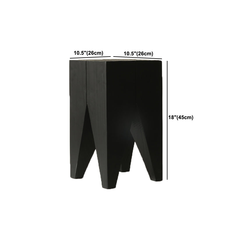 Contemporary Style Side End Table Wooden Pedestal Sofa Side Accent Table in Black