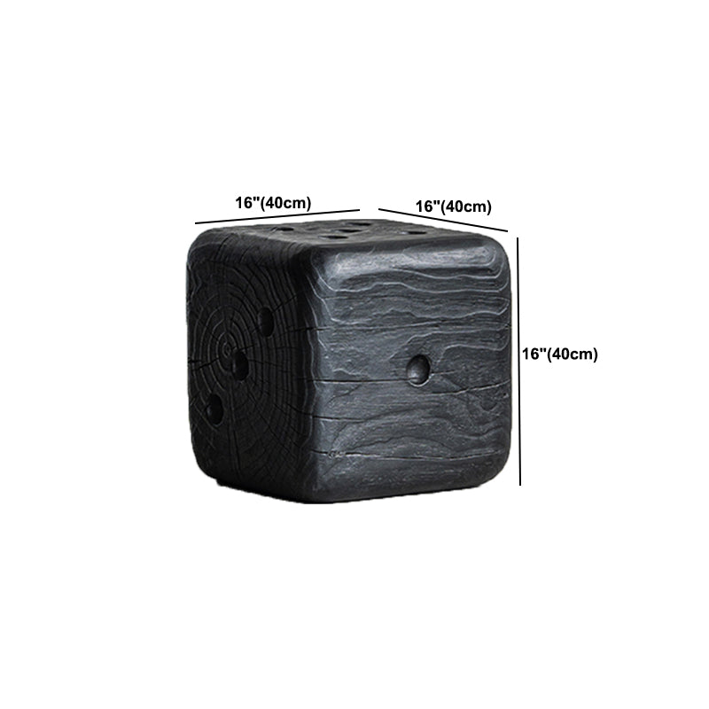 Contemporary Style Side End Table Wooden Pedestal Sofa Side Accent Table in Black